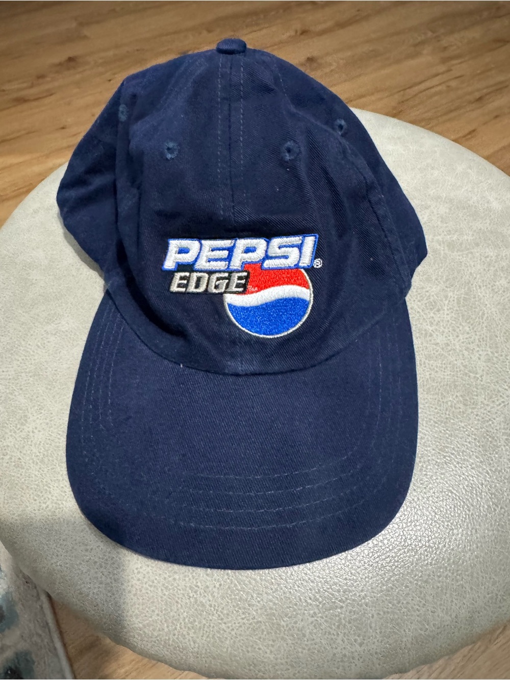 Vtg Pepsi Edge Hat Mens Blue Strapback 100% Cotton Select Design Taiwan